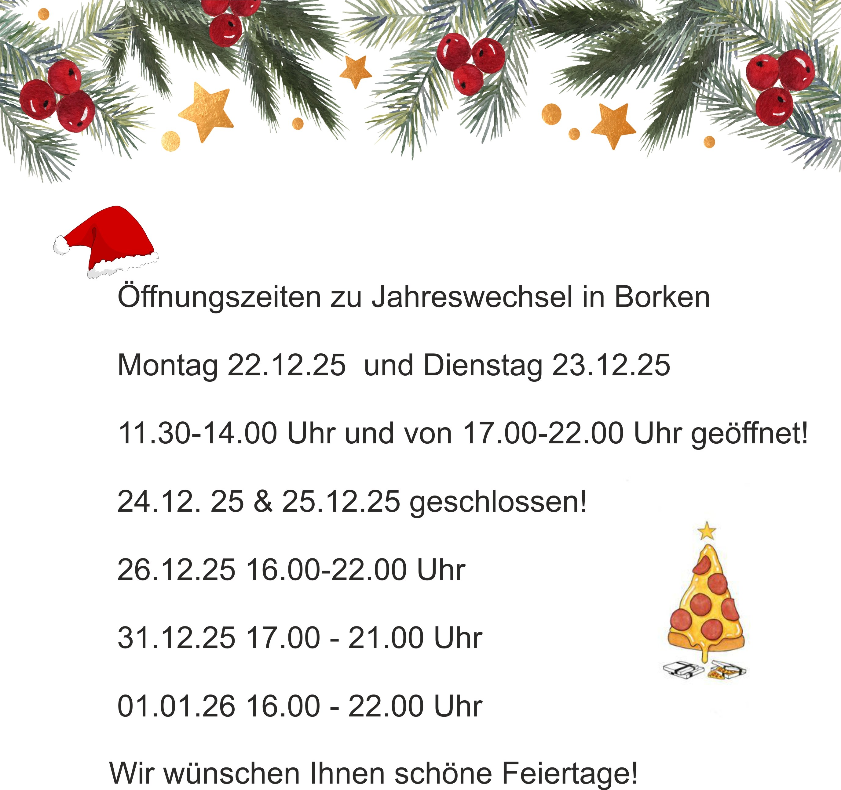 &Ouml;ffnungszeiten Borken Weihnachten 25